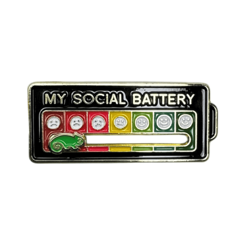 My Social Battery Sliding Badge